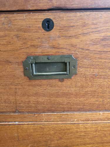 Victorian teak campaign chest of drawers